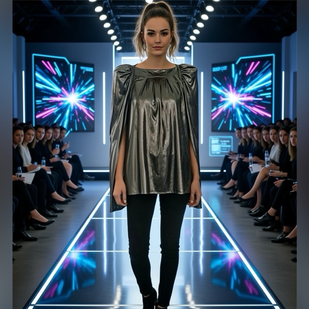 Insane THOMAS WYLDE liquid gunmetal top sz S/M!